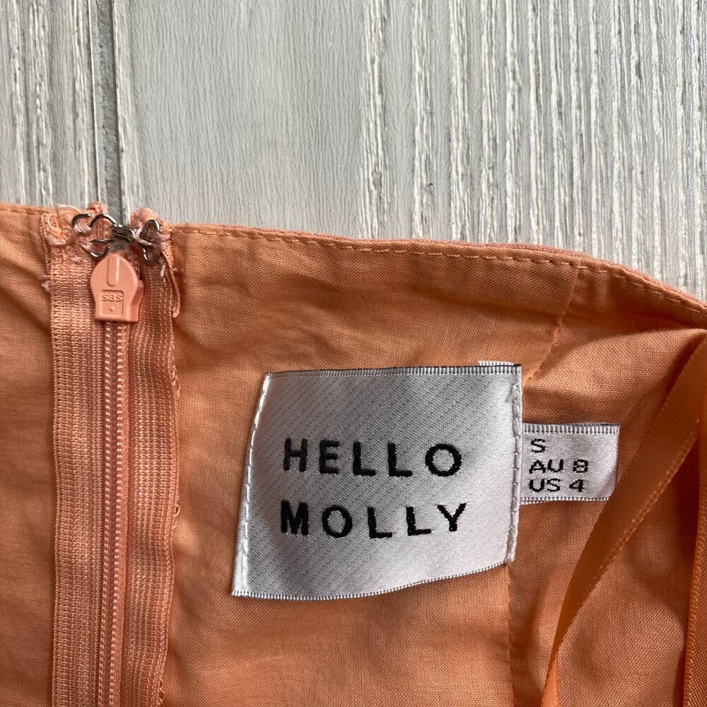 Hello Molly Women's Peach Pink Soft Hearts Club Mini Dress Size Small 4 - Picture 5 of 12